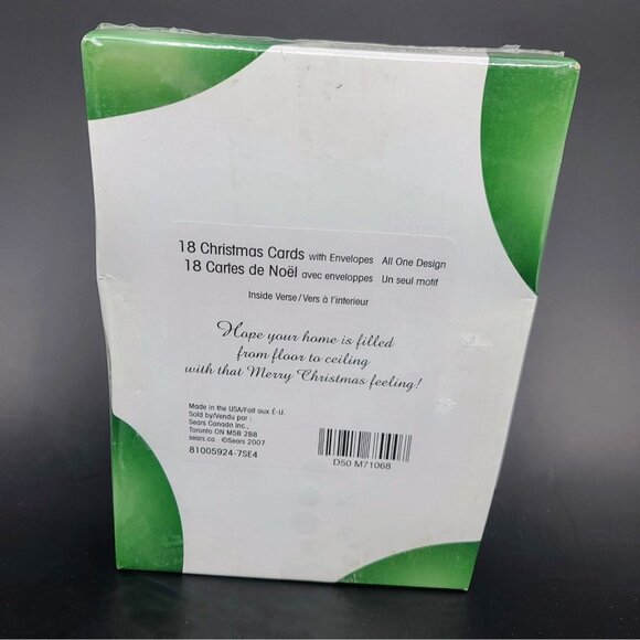 Vintage Sears 18 Christmas Cards With 18 Envelopes In Original Box - Picture 4 of 4